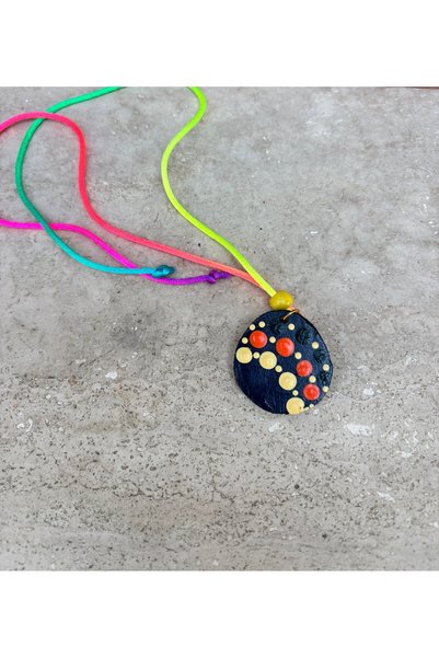 GENCATELİER Handmade Wooden Mandala Pendant - Measurements Are Shown in the Images
