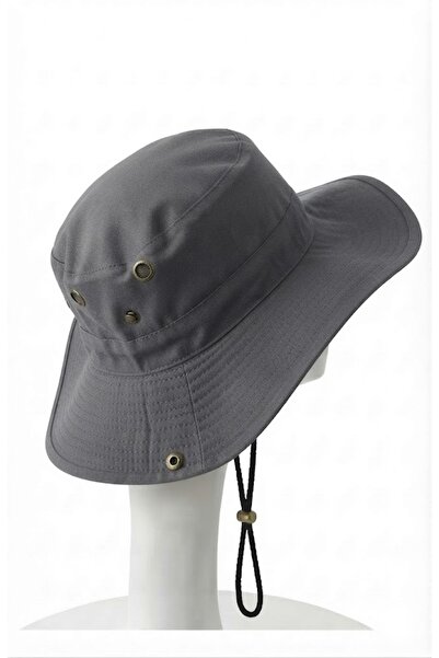 Belifanti Collection Unisex Gray Safari Hat Wide Brim Foldable Outdoor Campin...