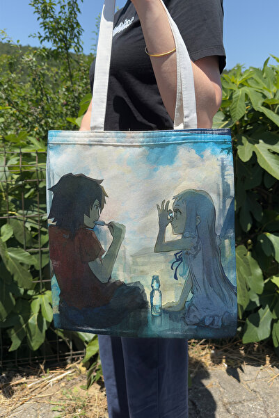 ZipZap Anohana V5 Summer Winter Double-Sided Canvas Print Tote Bag Anime Bag