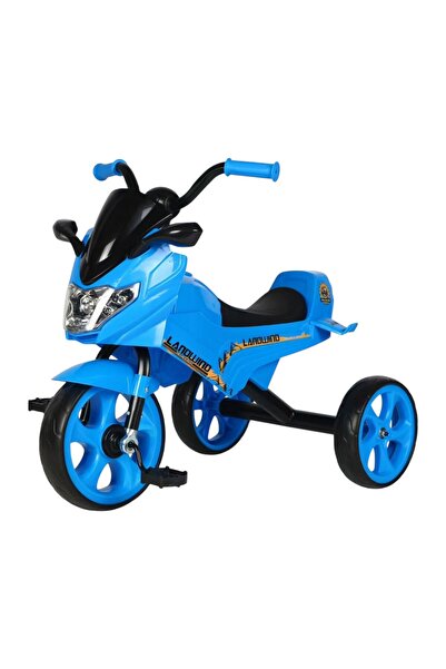 Leno Kids Pedal Tricycle Motorcycle Ride-On Toy With Front Headlight & Rear S...