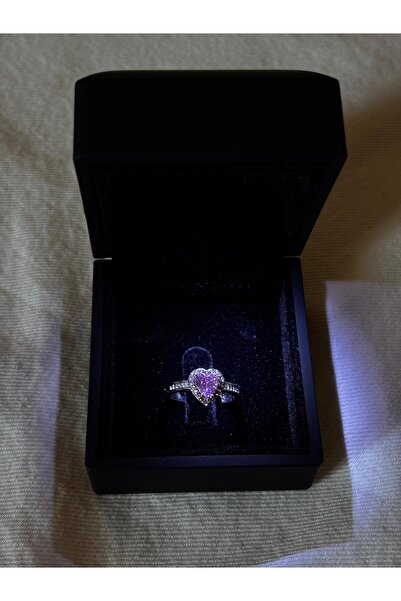 bijoux uniques özel hediyelik ışıklı kutuda ayarlanabilir gümüş çelik kalpli ...