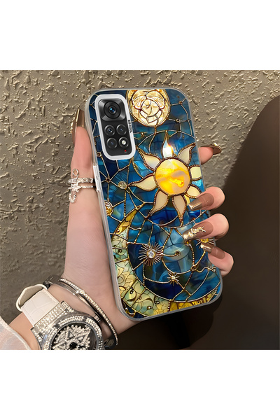 ARTISHELL Redmi Note 12S Uyumlu Güneş ve ay desenli lens korumalı telefon kılıfı
