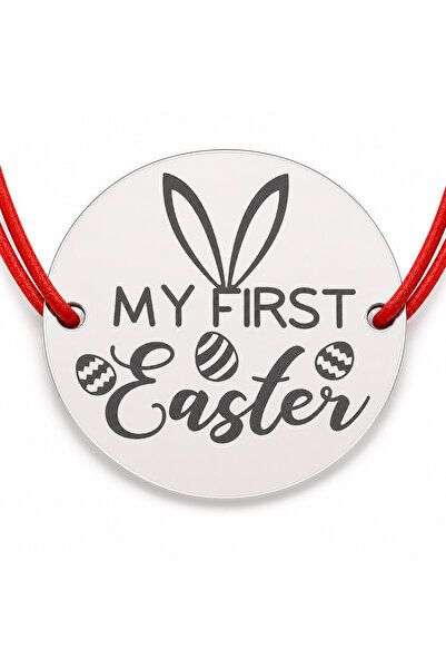 Simoshop Brățară argint 925 cu bănuț My First Easter, șnur reglabil