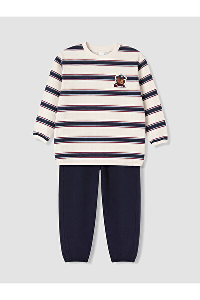 LC Waikiki Quality Pieces from Çelebi Store Striped Baby Boy Tracksuit Set