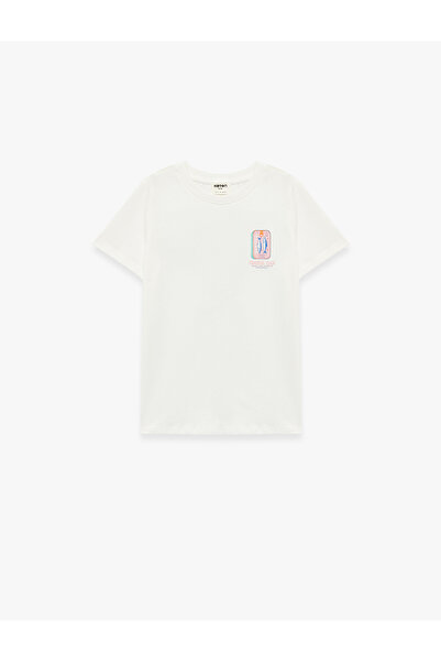 Koton Fish Printed Cotton Short Sleeve Crew Neck T-Shirt
