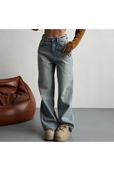 Aida Fashion Yıkamalı Baggy jean