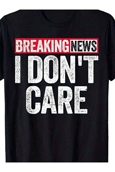 4CR تي شيرت نسائي بطباعة "Breaking I Don't Care" وشعار "I'm Not Interested" ب...