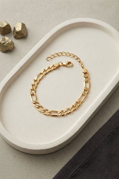 norsary 316L Steel Gold Color Figaro Chain Model Men's Bracelet