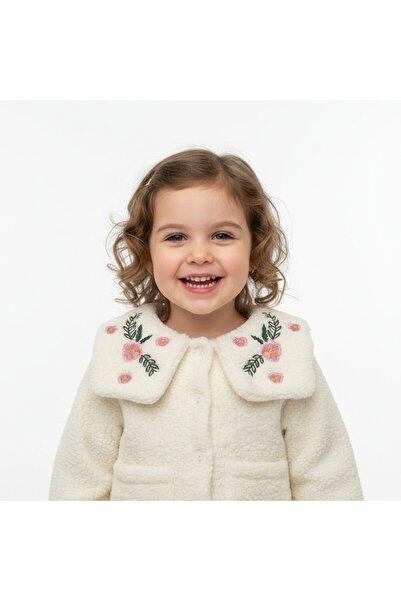 MİLAYS LİFE HOME COLLECTİON Girl's Lamb Welsoft Cardigan with Embroidered Bac...