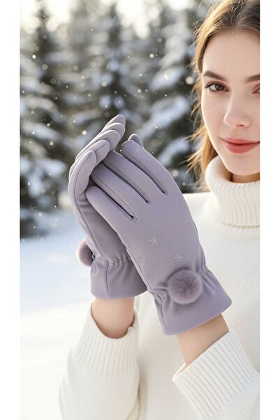 Aware Time Parachute Fabric Touchscreen Plush Inside Women Gloves