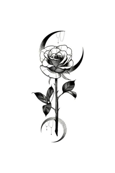 FlashTattoosRomania Tatuaj temporar, Tatuaje flash România, Trandafir Lună, r...