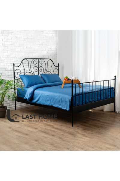 LastHome سرير حديدي أسود مقاس 120x190 سم