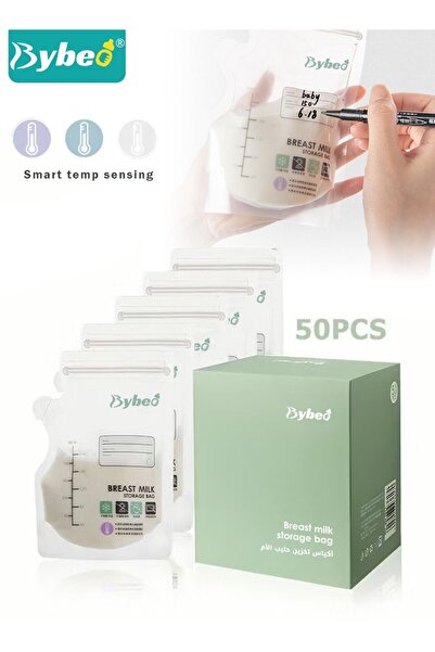 BYBEO 50PCS Milk Storage Bags,Breastmilk Storage Bag,Easy to Use Storing Milk...