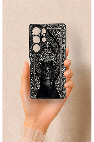 Vip Case Samsung S25 Ultra Uyumlu Etnik At Figürü Desenli Silikon Kılıf
