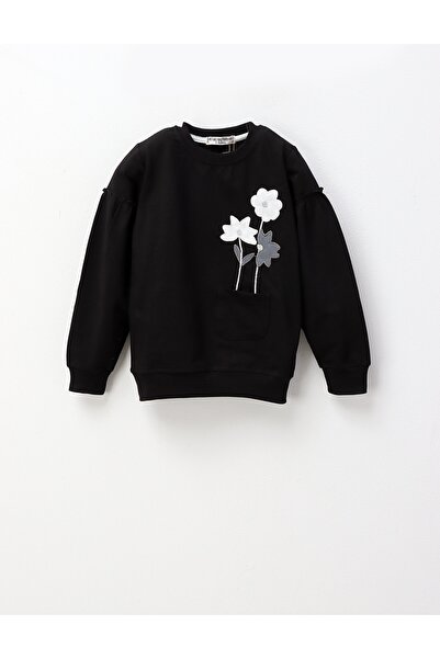 MiniKids Bluzita floricele Tina fetite, negru