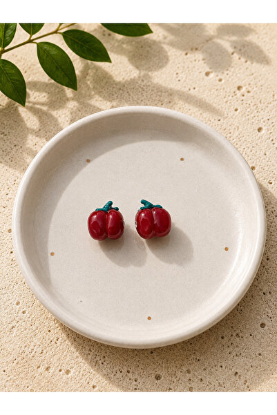 ADAMODART Handmade Murano Red Stuffed Pepper Beads (2 Pieces)