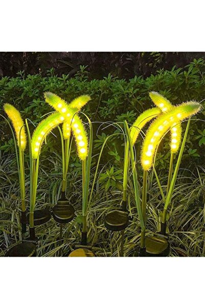 RollsTimi 2 Pack Solar Green Foxtail Decor Path Lights for Patio Pathway Lawn...