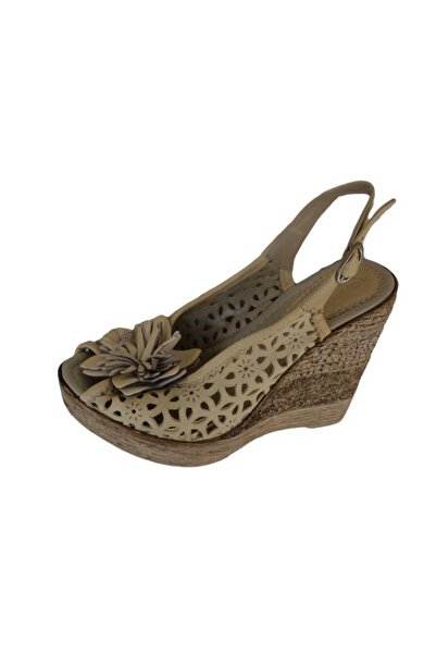 OEM Sanda trendy, talpa ortopedica si floare decorativa, nuanta bej
