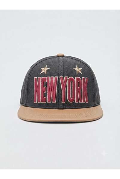 Fonem Fo-Cap 008 Premium Hip Hop Snapback Şapka - Denim (Kot) Gövde ve Camel ...