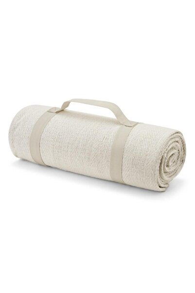 LİVOO Picnic Blanket for 4, 135x135 cm, Water-Repellent, White/Cream