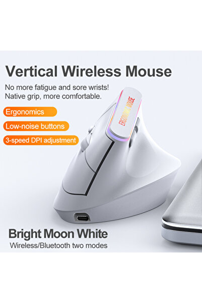 choice2 M820-Rechargeable-W 2.4GHz Bluetooth Wireless Mouse Rechargeable Vert...