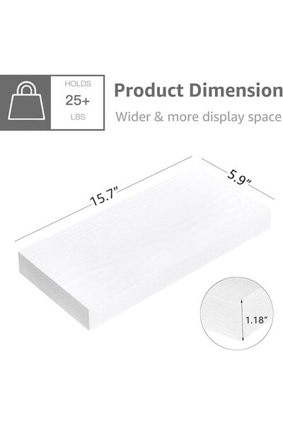 GENERAL Floating Shelves for Wall, 3 Sets Wall Mounted Storage Rack for Bathr...