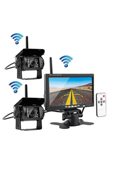 OEM Σετ Ασύρματο Monitor 7" και Δύο Κάμερες Οπισθοπορείας 12/24V με Νυχτερινή...