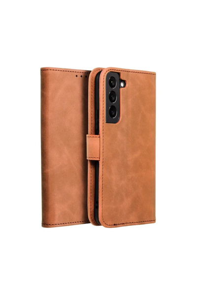 Tender Husă flip cover pentru Samsung Galaxy S22 5G, maro