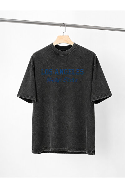 HOFFNUNG Unisex Oversize Vintage Washed Street Style Μόδα του δρόμου Βαμβακερ...