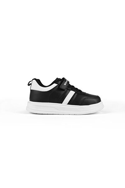 Tonny Black Children's Unisex Black and White Comfortable Fit Striped Side Ve...