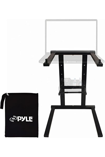 PYLE Portable Folding Laptop Stand - Standing Table with Foldable Height and ...