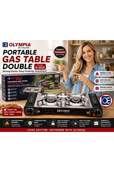 Olympia Portable Double Burner Gas Stove Powerful double burner gas stove des...