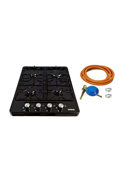 Rovitech Aragaz plita pe gaz, 4 ochiuri, alimentare la butelie, set complet a...