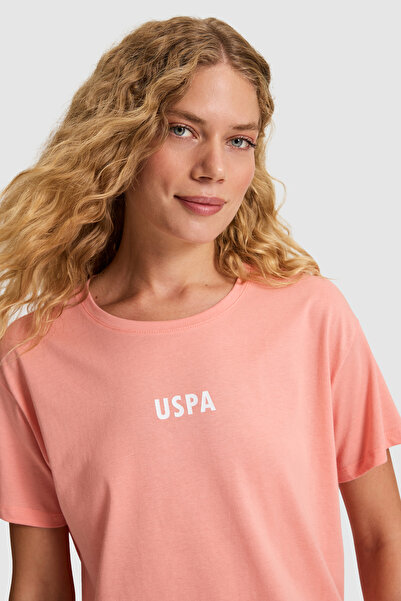 U.S. Polo Assn. Women's Salmon Crew Neck T-Shirt 50323530-Vr204