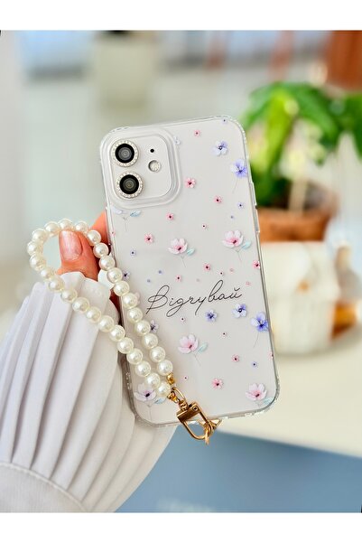 Go Aksesuar Iphone 12 ve 12 Pro Uyumlu Kaplama Çiçek Charm Tasarımlı Yumuşak ...