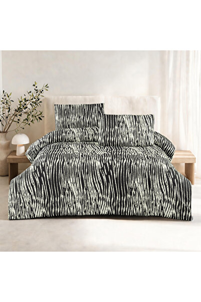 ALTINBAŞAK TEKSTİL Tiger Double 100% Cotton Ranforce Duvet Cover Set Black 57...