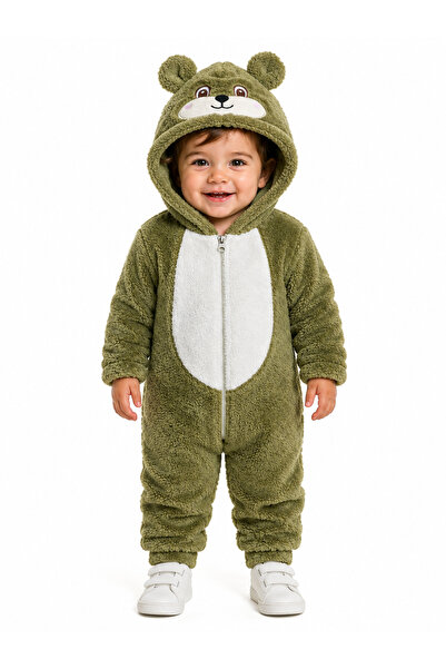 Chicsy Baby Sweet Teddy Bear Patterned Welsoft Plush Hooded Zippered Winter U...