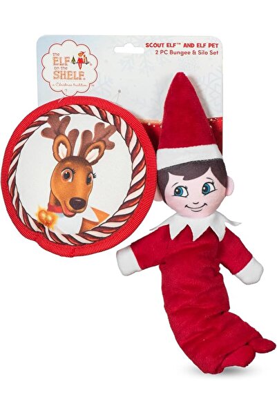 The Elf On The Shelf مجموعة ألعاب للكلاب مكونة من قطعتين: لعبة سكاوت إلف المر...