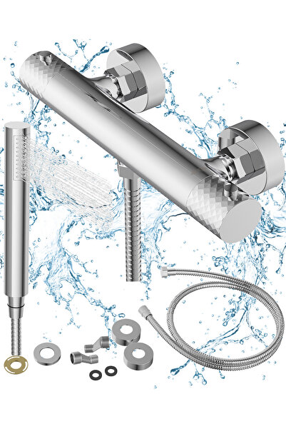 Granitan Baterie Baie si Dus Termostatica Glami, Crom, Set Complet