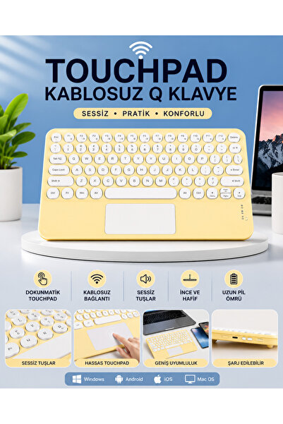 Skygo Touchpad Tüm Cihazlara Uyumlu Bluetooth Klye Touchpad Slim Kablosuz Wif...