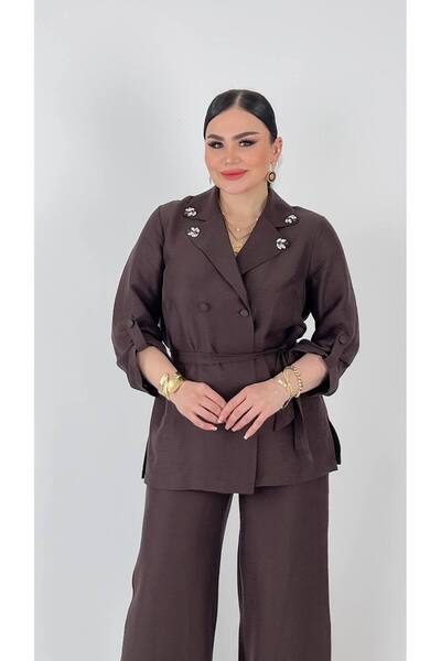 mardi exclusive Women's Plus Size Embroidered Detailed Linen Blend Shirt and ...