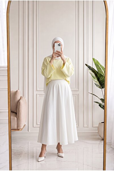 MİHRA STORE Nazgül Wide Sleeve Loose Blouse-Ss13072 Yellow