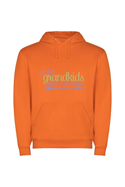 iLovePrints Grandkids: Life's Grand Finale Φούτερ με κουκούλα σε χρώμα Πορτοκαλί