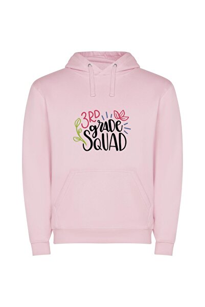 iLovePrints Whimsical 3rd Grade Squad Φούτερ με κουκούλα σε χρώμα Ροζ