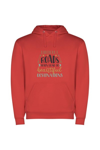 iLovePrints Elegant Destinations Await Φούτερ με κουκούλα σε χρώμα Κόκκινο