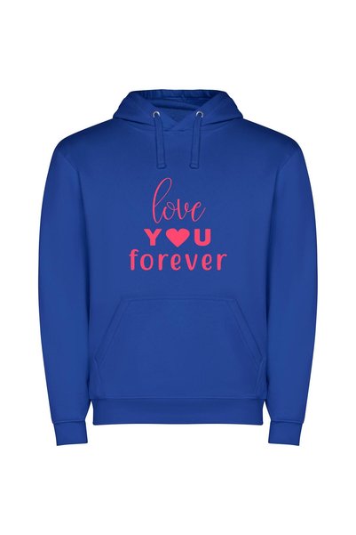 iLovePrints Enduring Love, Purely Expressed Φούτερ με κουκούλα σε χρώμα Μπλε