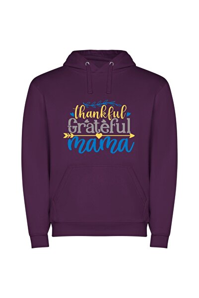 iLovePrints Graceful Grandma Letters Φούτερ με κουκούλα σε χρώμα Μωβ