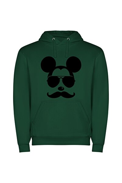 iLovePrints Mickey's Cool Disguise Φούτερ με κουκούλα σε χρώμα Πράσινο