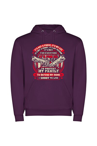 iLovePrints Life: Our Protective Holster Φούτερ με κουκούλα σε χρώμα Μωβ