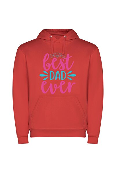 iLovePrints Dad-perfect Typography Bliss Φούτερ με κουκούλα σε χρώμα Κόκκινο